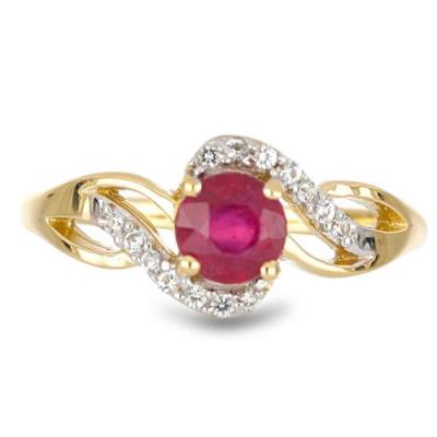 BUY 925 SILVER NATURAL GLASS FILLED RUBY GEMSTONE CLASSIC RING